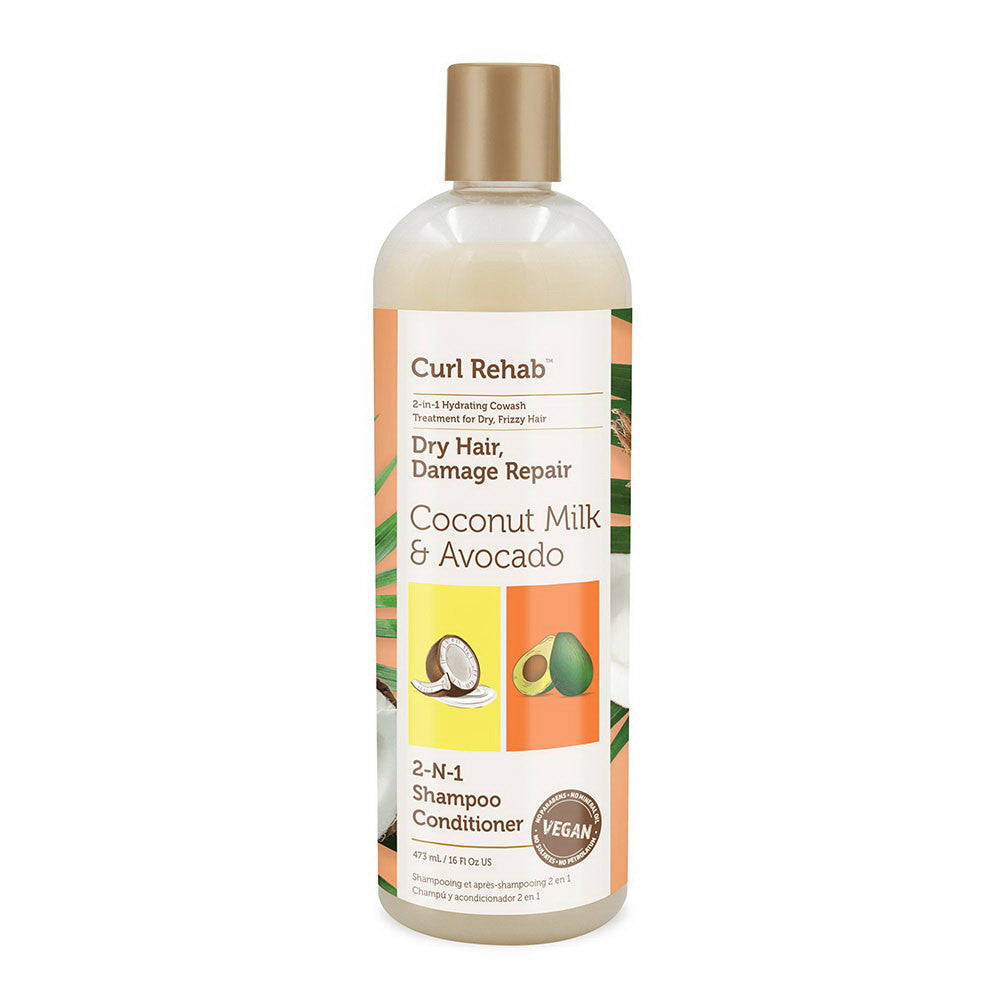 Curl Rehab Dry Hair and Damage Repair 2 in 1 Shampoo Plus Conditioner, 16 Oz